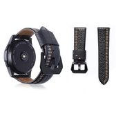 Drie lijnen patroon top-grain lederen polshorloge band voor Samsung Gear S3 22 mm (zwart)