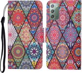 Voor Samsung Galaxy Note20 Gekleurde Tekening Patroon Horizontale Flip Leren Case met Houder & Kaartsleuven & Portemonnee & Lanyard (Ruit Totem)