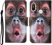 Voor Xiaomi Redmi Note 6 Pro Gekleurde Tekening Patroon Horizontale Flip Leren Case met Houder & Kaartsleuven & Portemonnee & Lanyard (Orang-oetan)