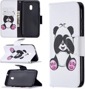 Voor Nokia C1 Plus Gekleurde Tekening Patroon Horizontale Flip Leren Case met Houder & Kaartsleuven & Portemonnee (Panda)