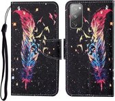 Voor Samsung Galaxy S20 FE Gekleurde Tekening Patroon Horizontale Flip Leren Case met Houder & Kaartsleuven & Portemonnee & Lanyard (Veer)