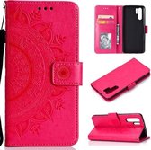Voor Huawei P30 Pro Totem Bloem Reliëf Horizontale Flip TPU + PU lederen tas met houder & kaartsleuven & portemonnee (rood)