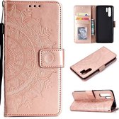 Voor Huawei P30 Pro Totem Bloem Reliëf Horizontale Flip TPU + PU Leren Case met Houder & Kaartsleuven & Portemonnee (Rose Goud)