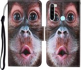 Voor Xiaomi Redmi Note 8 Gekleurde Tekening Patroon Horizontale Flip Leren Case met Houder & Kaartsleuven & Portemonnee & Lanyard (Orang-oetan)