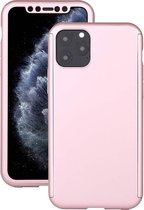 Schokbestendige pc-beschermhoes met volledige dekking en gehard glasfolie voor iPhone 12/12 Pro (roségoud)