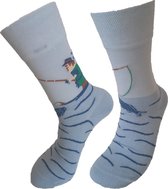 Verjaardag cadeautje voor hem en haar - Vis hobby Sokken - Visser Sokken - Leuke sokken - Vrolijke sokken - Luckyday Socks - Sokken met tekst - Aparte Sokken - Socks waar je Happy