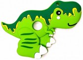 siliconen bijtring dino t-rex groen | bijtring voor baby's | dino t-rex