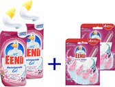 WC eend Dazzling Petals 2x750ml Reinigende gel + 2x wc blokjes active clean