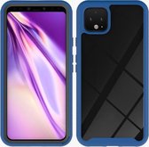 Voor Google Pixel 4 XL Starry Sky Solid Color Series schokbestendige pc + TPU beschermhoes (marineblauw)