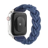 Elastische geweven horlogeband voor Apple Watch Series 6 & SE & 5 & 4 44 mm / 3 & 2 & 1 42 mm, lengte: 130 mm (blauw)