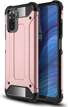 Voor Xiaomi Redmi Note 10 4G / Note 10S Magic Armor TPU + PC combinatiebehuizing (roségoud)