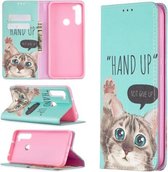 Voor Xiaomi Redmi Note 8T Gekleurde Tekening Patroon Onzichtbare Magnetische Horizontale Flip PU Lederen Case met Houder & Kaartsleuven & Portemonnee (Kat)