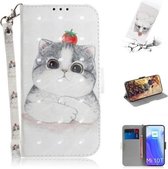 Voor Xiaomi Mi 10T Pro 5G 3D Gekleurde Tekening Horizontale Flip Leren Case met Houder & Kaartsleuven & Portemonnee & Lanyard (Leuke Kat)