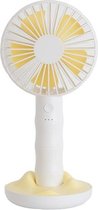 WT-F13 Bamboo Design 2000 mAh draagbare miniventilator met 3 snelheidsregeling (wit)