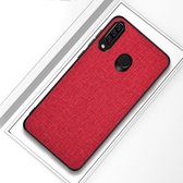 Schokbestendige stoffen textuur PC + TPU beschermhoes voor Huawei Honor 10i (rood)