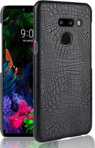 Schokbestendig Crocodile Texture PC + PU-hoesje voor LG G8 ThinQ (zwart)