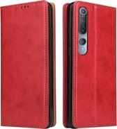 Voor Xiaomi Mi 10 Fierre Shann PU lederen textuur horizontale flip lederen tas met houder & kaartsleuven & portemonnee (rood)