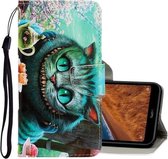 Voor Xiaomi Redmi 7A 3D Gekleurde Tekening Horizontale Flip PU Lederen Case met Houder & Kaartsleuven & Portemonnee (Groene Ogen)