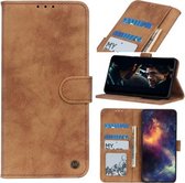 Voor Samsung Galaxy M11 Antilope Textuur Magnetische Gesp Horizontale Flip PU Leather Case met Kaartsleuven & Portemonnee & Houder (Bruin)