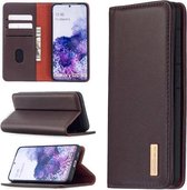 Voor Samsung Galaxy S20 2 in 1 afneembare magnetische horizontale flip lederen tas met houder & kaartsleuven & portemonnee (donkerbruin)