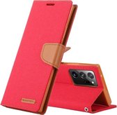 Voor Samsung Galaxy Note20 Ultra GOOSPERY CANVAS DAGBOEK Canvas Textuur Horizontale Flip PU lederen tas, met houder & kaartsleuven & portemonnee (rood)