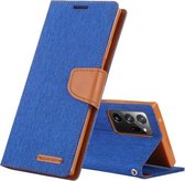 Voor Samsung Galaxy Note20 Ultra GOOSPERY CANVAS DAGBOEK Canvas Textuur Horizontale Flip PU lederen tas, met houder & kaartsleuven & portemonnee (blauw)