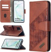 Voor Samsung Galaxy A81 Bijpassende Kleur Krokodil Textuur Horizontale Flip PU Lederen Case met Portemonnee & Houder & Kaartsleuven (Bruin)