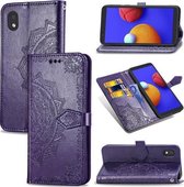 Voor Samsung Galaxy A01 Core Mandala bloem reliëf horizontale flip lederen tas met beugel / kaartsleuf / portemonnee / lanyard01 Core Mandala bloem reliëf horizontale flip lederen tas met beu