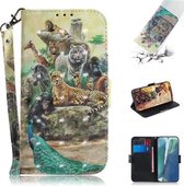 Voor Samsung Galaxy Note20 3D Gekleurde Tekening Horizontale Flip Leren Case met Houder & Kaartsleuven & Portemonnee & Lanyard (Zoo)