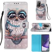 Voor Samsung Galaxy Note20 Ultra 3D Schilderen Horizontale Flip Leren Case met Houder & Kaartsleuf & Portemonnee & Lanyard (Uil)