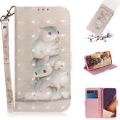 Voor Samsung Galaxy Note20 Ultra 3D Gekleurde Tekening Horizontale Flip Lederen Case met Houder & Kaartsleuven & Portemonnee & Lanyard (Eekhoorns)