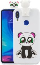 Voor Xiaomi Redmi Note 7 Cartoon schokbestendige TPU beschermhoes met houder (Panda)