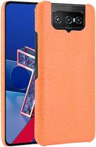 Voor Asus Zenfone 7 ZS670KS / 7 Pro ZS671KS Schokbestendige krokodiltextuur PC + PU-hoes (oranje)