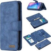 Voor Xiaomi Redmi Note 7 Afneembare Frosted Magnetische Horizontale Flip Leren Case met Kaartsleuven & Houder & Rits Portemonnee & Fotolijst (Blauw)