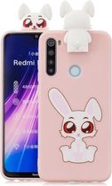 Voor Xiaomi Redmi Note 8 Cartoon schokbestendige TPU beschermhoes met houder (konijn)