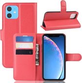 Litchi Texture Horizontal Flip Leren Case voor iPhone 11, met Portemonnee & Houder & Kaartsleuven (rood)