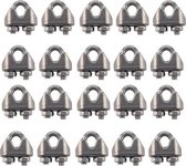 20 STKS M2 Roestvrij staal 304 Staaldraad Kabelklem