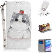 Voor Xiaomi Redmi 10X 5G 3D Geschilderd Patroon Magnetische Aantrekkelijkheid Horizontale Flip Leren Case met Houder & Kaartsleuf & Portemonnee & Lanyard (Leuke Kat)