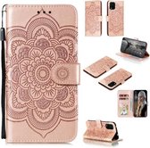 Voor Xiaomi Mi 10 Lite 5G Mandala Embossing Patroon Horizontale Flip Leren Case met Houder & Kaartsleuven & Portemonnee & Fotolijst & Lanyard (Rose Goud)