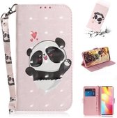 Voor Xiaomi Mi Note 10 Lite 3D Geschilderd Patroon Magnetische Aantrekkelijkheid Horizontale Flip Leren Case met Houder & Kaartsleuf & Portemonnee & Lanyard (Love-Heart Bear)