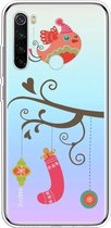 Voor Xiaomi Redmi Note 8 Trendy schattig kerstpatroon doorzichtig TPU beschermhoes (geschenkvogel)