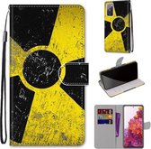 Voor Samsung Galaxy S20 FE 5G Gekleurde tekening Cross Texture Horizontale Flip PU lederen tas met houder & kaartsleuven & portemonnee & lanyard (gele en zwarte borden)