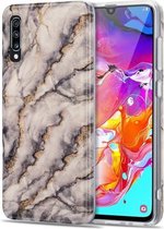 Voor Samsung Galaxy A70 TPU Gilt Marble Pattern beschermhoes (grijs)