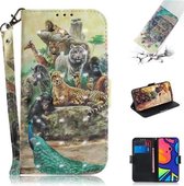 Voor Samsung Galaxy F41 3D Gekleurde Tekening Horizontale Flip Leren Case met Houder & Kaartsleuven & Portemonnee & Lanyard (Zoo)