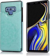 Voor Samsung Galaxy Note9 Mandala-patroon met dubbele gesp PU + TPU-beschermhoes met kaartsleuven en houder & fotolijst (groen)