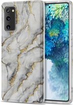 Voor Samsung Galaxy S20 FE TPU Gilt Marble Pattern beschermhoes (grijs)