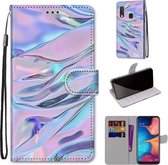 Voor Samsung Galaxy A20e Gekleurde Tekening Cross Textuur Horizontale Flip PU Lederen Case met Houder & Kaartsleuven & Portemonnee & Lanyard (Fluorescerend Waterpatroon)