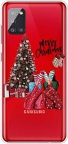 Voor Samsung Galaxy A51 Christmas Series Clear TPU beschermhoes (kerstpyjama)