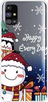 Voor Samsung Galaxy M51 Christmas Series Clear TPU beschermhoes (Cute Penguin Snowman)