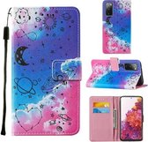 Voor Samsung Galaxy S20 FE Gekleurde Tekening Patroon Horizontale Flip Leren Case met Houder & Kaartsleuf & Lanyard (Love Universe)